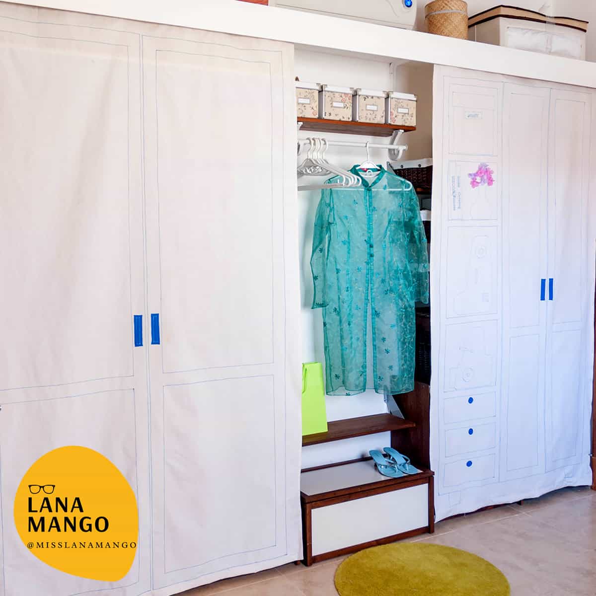 Fake, fun and cool, diy fabric closet doors curtains ideas