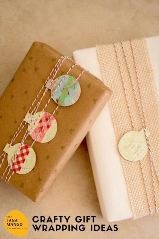Minimalist gift-wrap made from kraft paper