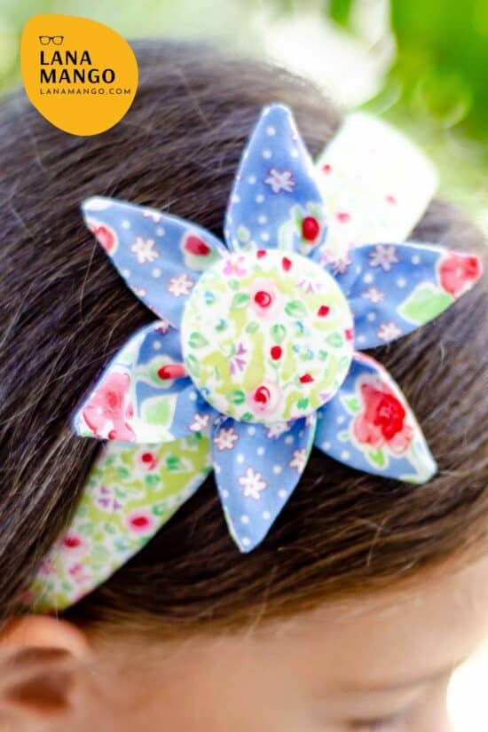 Fabric flower headband