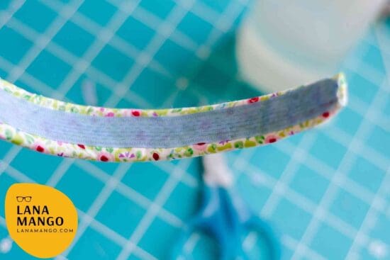 How to make a headband: finishing with tape