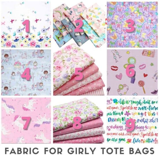 Fabric for sewing girly bags