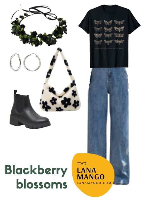 Spring outfit black and jeans combo 2022