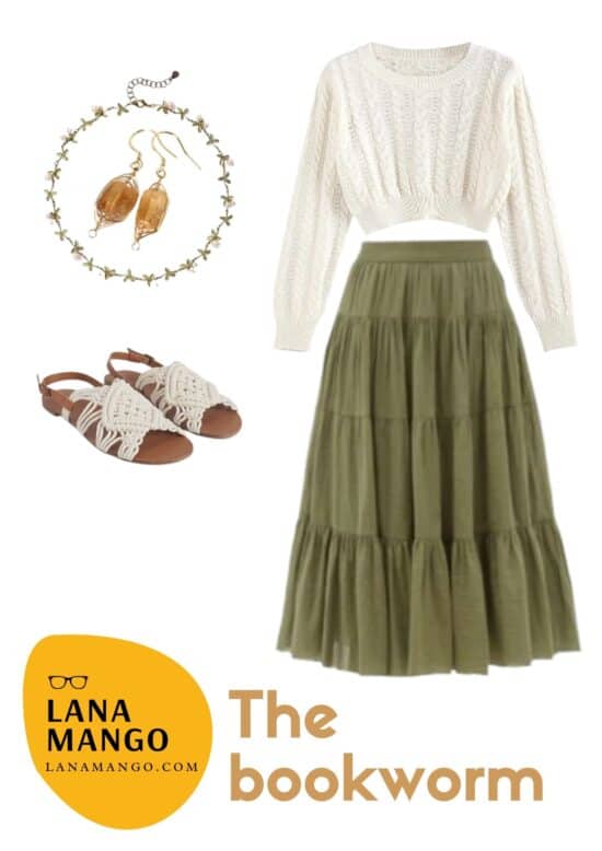 Long skirt and white blouse spring 2022 outfit